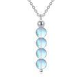 wholesale 925 Sterling Silver Blue Moonstone Dangle Pendant Necklace-0-0