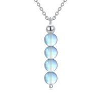 wholesale 925 Sterling Silver Blue Moonstone Dangle Pendant Necklace-Style 4