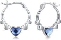wholesale 925 Sterling Silver Blue Crystal Heart Celtic Knot Moon Stud Earring Set-Blue Crystal1