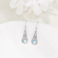 wholesale 925 Sterling Silver Moonstone Celtic Knot Teardrop Dangle Earrings-0-2