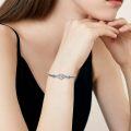 wholesale 925 Sterling Silver Blue Crystal Godmother and Goddaughter Infinity Heart Bracelet-0-4
