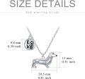 wholesale 925 Sterling Silver Dachshund Dog Love Charm Necklace for Women Girls Pet Lover -0-4