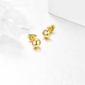 wholesale 18K Golden Solid 18K Gold Ball Stud Earrings - Small Round Ear Pins for Women (5 mm)-0-9