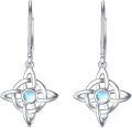 wholesale 925 Sterling Silver Moonstone Celtic Knot Drop Dangle Hook Earrings s for Women and Teenage Girl-0-0