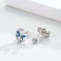 wholesale 925 Sterling Silver Blue Enamel Celtic Moon Dragonfly Stud Earrings Irish  for Women Girls-0-2