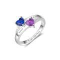 TOUPOP 925 Sterling Silver Birthstone Engraved Name Mother Ring-0-4
