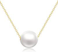 wholesale 14K Gold 8mm Freshwater Pearl Choker Necklace for Women Bridesmaids Mothers Day Gifts-gold
