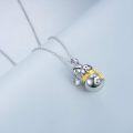 wholesale Hypoallergenic S925 Sterling Silver White Gold Plated White Crystal Snowman Pendant Necklace-0-4
