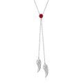 wholesale 925 Sterling Silver Blue Opal Angel Wings Pendant Necklace-0-0