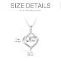 TOUPOP Sterling Silver Birthstone Pendant Necklace, Forever Love Heart Gift For Women-0-2