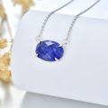 wholesale 925 Sterling Silver Lapis Lazuli Oval Cut Gemstone Pendant Necklace for Women Fine  for Mom Wife Friends-0-3