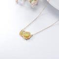 wholesale 14K Gold Plated Yellow Crystal Daisy Pendant Necklace - Real Gemstone s for Her-0-4