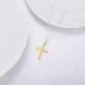 wholesale 14K Gold Crystal Embellished Cross Pendant Necklaces Wholesale for Women 28 Chain Length-0-3