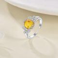 wholesale 925 Sterling Silver Amber Oval Gemstone Adjustable Filigree Dragonfly Butterfly Bee Ring for Women Girls-0-2