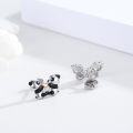 wholesale 925 Sterling Silver Panda Heart Stud Earrings for Women Girls-0-4
