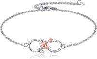 wholesale 925 Sterling Silver Infinity Rose Charm Bracelet for Women - Adjustable s-Infinity