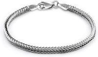 wholesale Sterling Silver 3mm Franco Foxtail Bracelet for Women Men-7 Inch