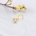 wholesale 14k Gold Heart Stud Earring Wholesale With Clear Gemstone-0-1