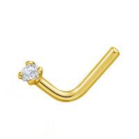 wholesale 14k Gold Lab Moissanite Nose Nose Stud-Yellow Gold