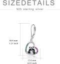 wholesale TOUPOP Panda Gifts For Women Sterling Silver Love Heart Panda Animal Leverback Drop Earrings For Her Jewelry Birthday -0-3