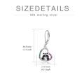 TOUPOP Sterling Silver Heart Panda Leverback Drop Earrings For Women-0-3