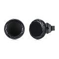 wholesale 925 Sterling Silver Round Black Onyx Stud Earrings - Hypoallergenic Punk Gothic Jewelry for Women and Men-0-0