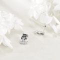 wholesale 925 Sterling Silver Octopus Stud Earrings with Top Hat and Sunglasses Design for Men Women  48x37mm-0-3