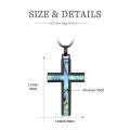wholesale 925 Sterling Silver Cross Necklace With Abalone Shell-0-5