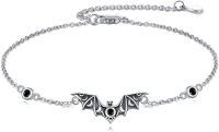 wholesale 925 Silver Gothic Bat Bracelet for Good Luck & Happiness - Nickel Free, Hypoallergenic Jewelry Gift for Women - Mother's Day, Valentine's, Halloween-Bat