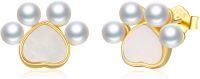 wholesale 925 Sterling Silver Pearl Heart-Shaped Stud Earrings for Women Girls  Ideas-Paw Print