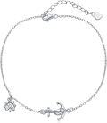 wholesale 925 Sterling Silver Anchor & Helm Charm Anklet for Women Teen Girls Ocean Beach -0-0