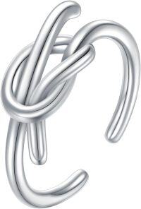 wholesale 925 Sterling Silver Stackable Adjustable Open Rings for Women Christmas Gift for Her Wife Mother Girlfriend-Style 4