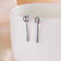 wholesale 925 Sterling Silver Baseball Stud Earrings Sports Gift for Women-0-2