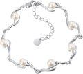 wholesale 925 Sterling Silver Pearl Bracelet for Women - Adjustable Birthday s for Her-0-0
