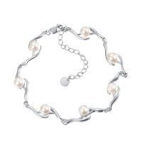 wholesale 925 Sterling Silver Pearl Bracelet for Women - Adjustable Birthday s for Her-White