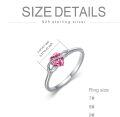 wholesale TOUPOP Rings For Women Sterling Silver Pink Tourmaline Infinity Love Heart Rings With Crystal Anniversary Christmas Valentines Mothers Day Promise Jewelry Gifts For Women Girls Her Wife Mom -0-2