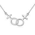 wholesale 925 Sterling Silver Female Symbol Linked Necklaces for Women and Girls - Gay Pride -0-0