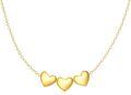 wholesale 14K Gold 3 Hearts Dainty Necklace with Solid Gold Pendants - Elegant s for Women-0-0