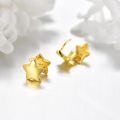 wholesale 925 Sterling Silver Star Shaped Stud Earrings Gold Tone 925 Jewelry for Women-0-4