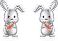 wholesale 925 Sterling Silver Rabbit Carrot Stud Earrings for Women Girls -0-0