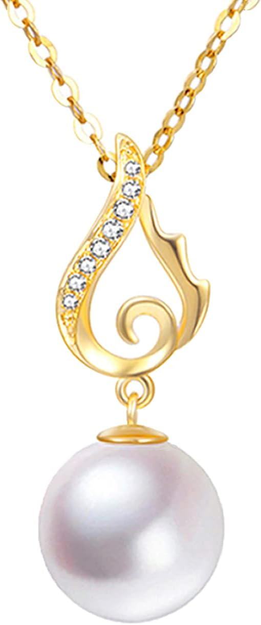 14K Gold Pearl Wing Pendant Necklace 18 -0-0