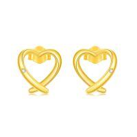 TOUPOP 14K Gold Moissanite Ball Round Star Heart Teardrop Love Knot Stud Earrings-undefined