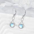 wholesale 925 Sterling Silver Infinity Moonstone Drop Earrings with Leverbacks-0-2