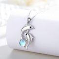 wholesale 925 Sterling Silver Dolphins Pendant Necklaces for Women - Mother's Day Gifts with Blue Stone Chain Jewelry Set-0-5