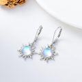 wholesale 925 Sterling Silver Blue Opal Sun Leverback Dangle Earrings-0-2