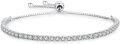 wholesale 925 Sterling Silver Cubic Zirconia Tennis Bracelet with Adjustable Closure - Elegant Gift for Her-0-0