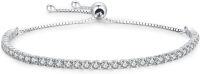 wholesale 925 Sterling Silver Cubic Zirconia Tennis Bracelet with Adjustable Closure - Elegant Gift for Her-Tennis Bracelet