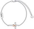 wholesale 925 Sterling Silver Cross Hope & Pink Ribbon Charm Bracelet for Breast Cancer Survivors-0-0