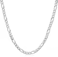 wholesale 925 Sterling Silver Figaro Link Chain with Lobster Clasp - 18K Gold Plated - Length: Adjustable from 16 to 26 inches-0-0