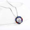 wholesale 925 Sterling Silver Rainbow Crystal Pig Pendant Necklace for Women and Girls Gifts-0-2